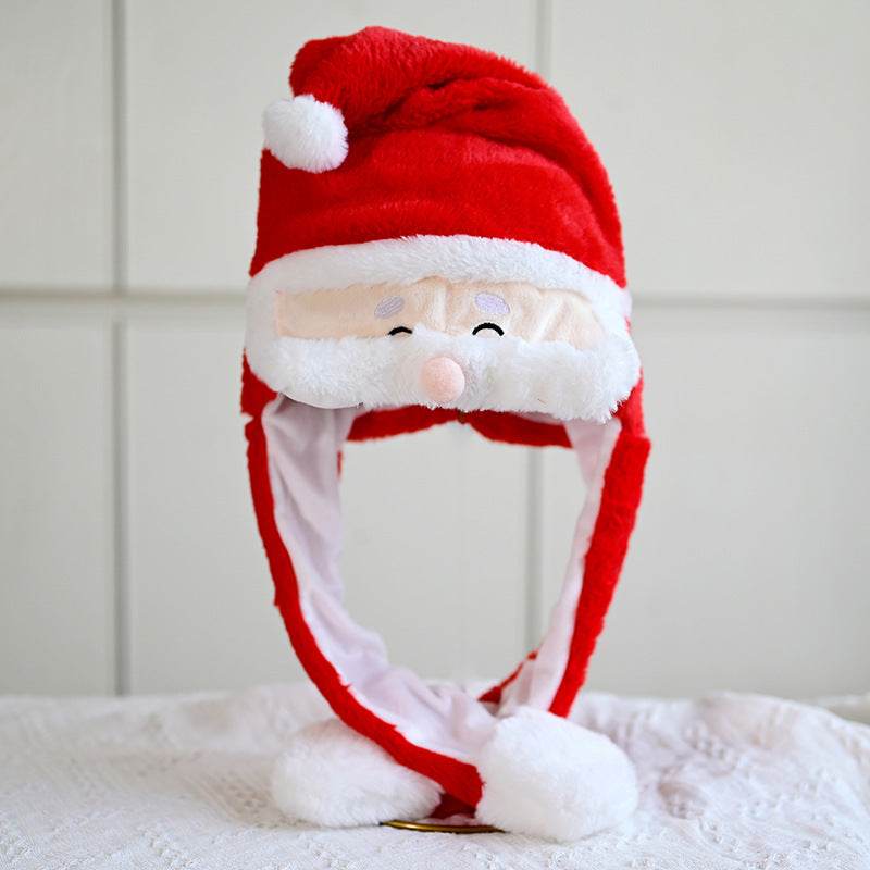 Novel Movable Christmas Hat Winter Cute Santa Claus Snowman Elk Hat - Velora