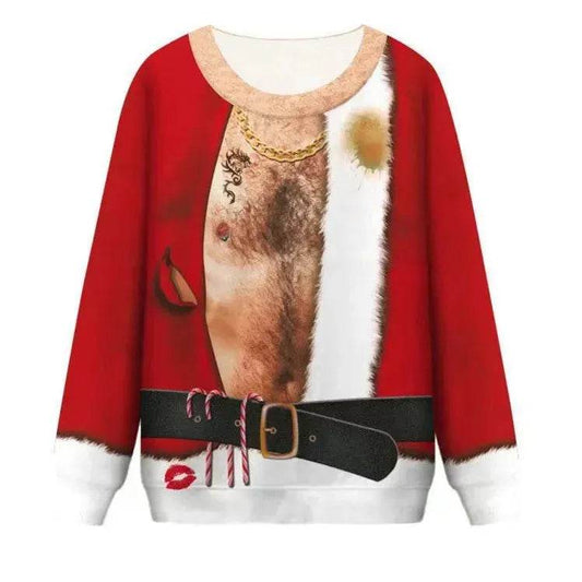 Men's Fashion 3D Digital Printed Round Neck Christmas Sweatshirt - Velora
