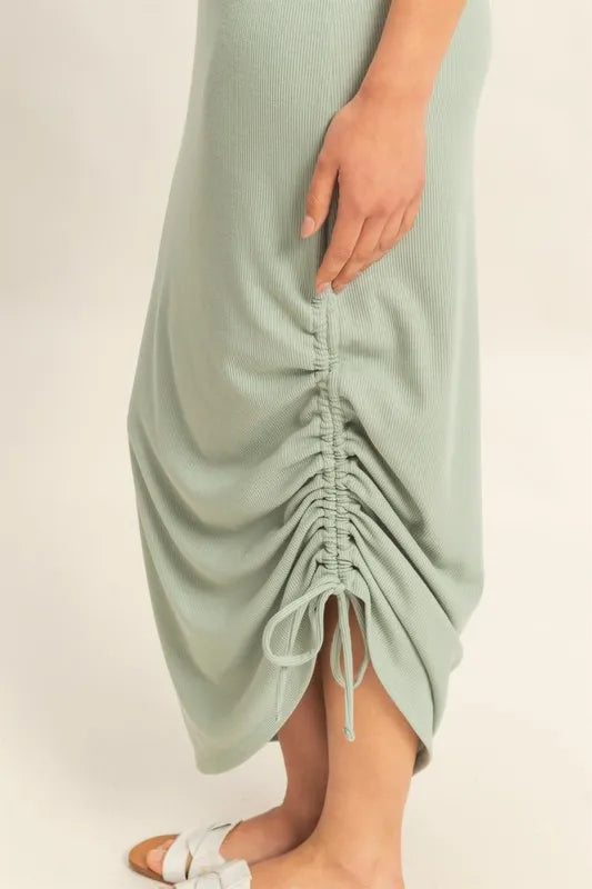 HYFVE Scoop Neck Side Tie Detail Midi Dress - Velora