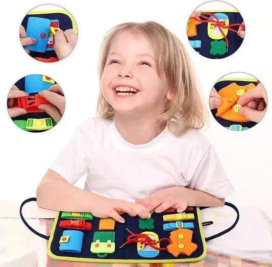 New Busy Book Children's Busy Board Dressing And Buttoning Learning Baby Early Education Preschool Sensory Learning Toy - Velora