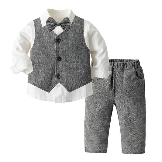 Boys Autumn Clothing Children's Suit Three-piece Set - Velora