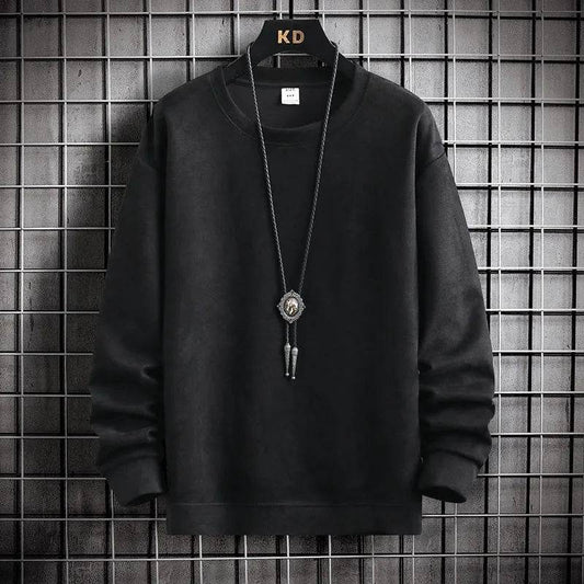 Suede Sweatshirt Men's Spring And Autumn New American Style Pullover