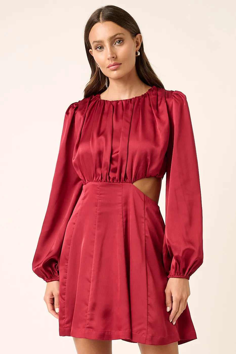 Mittoshop Satin Side Cutout Detail Mini Dress - Velora