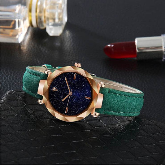 Starry Sky Dial Simple Women's Watch Fashion Belt - Velora