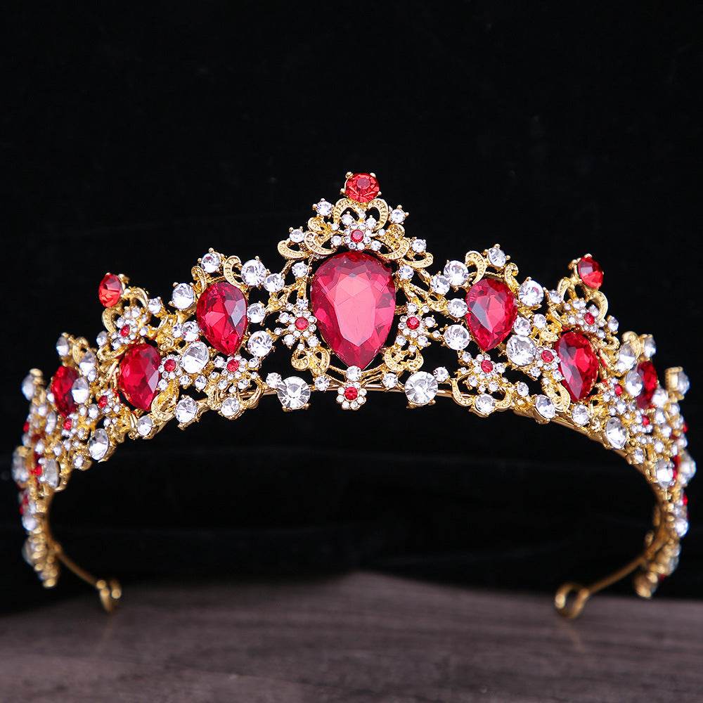 Baroque Rhinestone Crystal Bridal Crown - Velora
