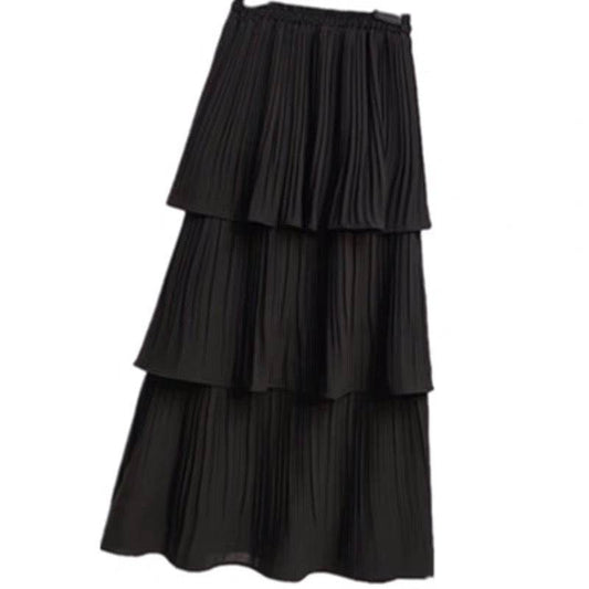 Women's Spring And Summer Chiffon layered Midi maxi Skirt - Velora