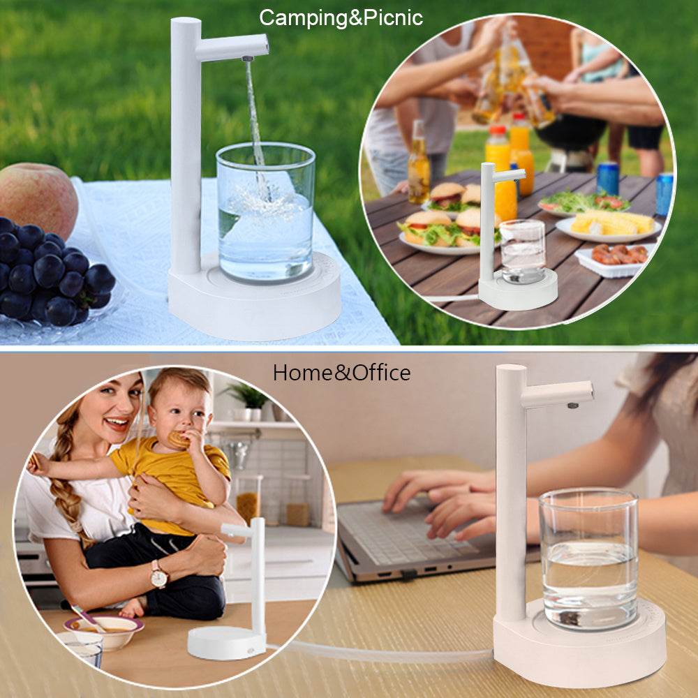 Desk Dispenser Electric Water Gallon Automatic Water Bottle Dispenser Rechargeable Water Dispenser - Velora