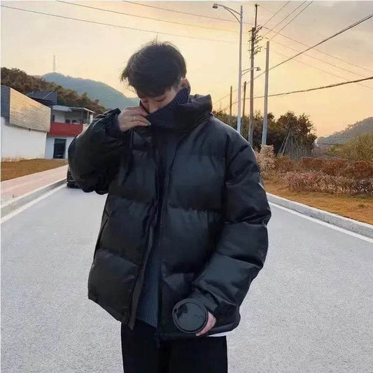 Winter Men's Down Cotton-padded Winter Coat Thick Black Puffer Jacket - Velora