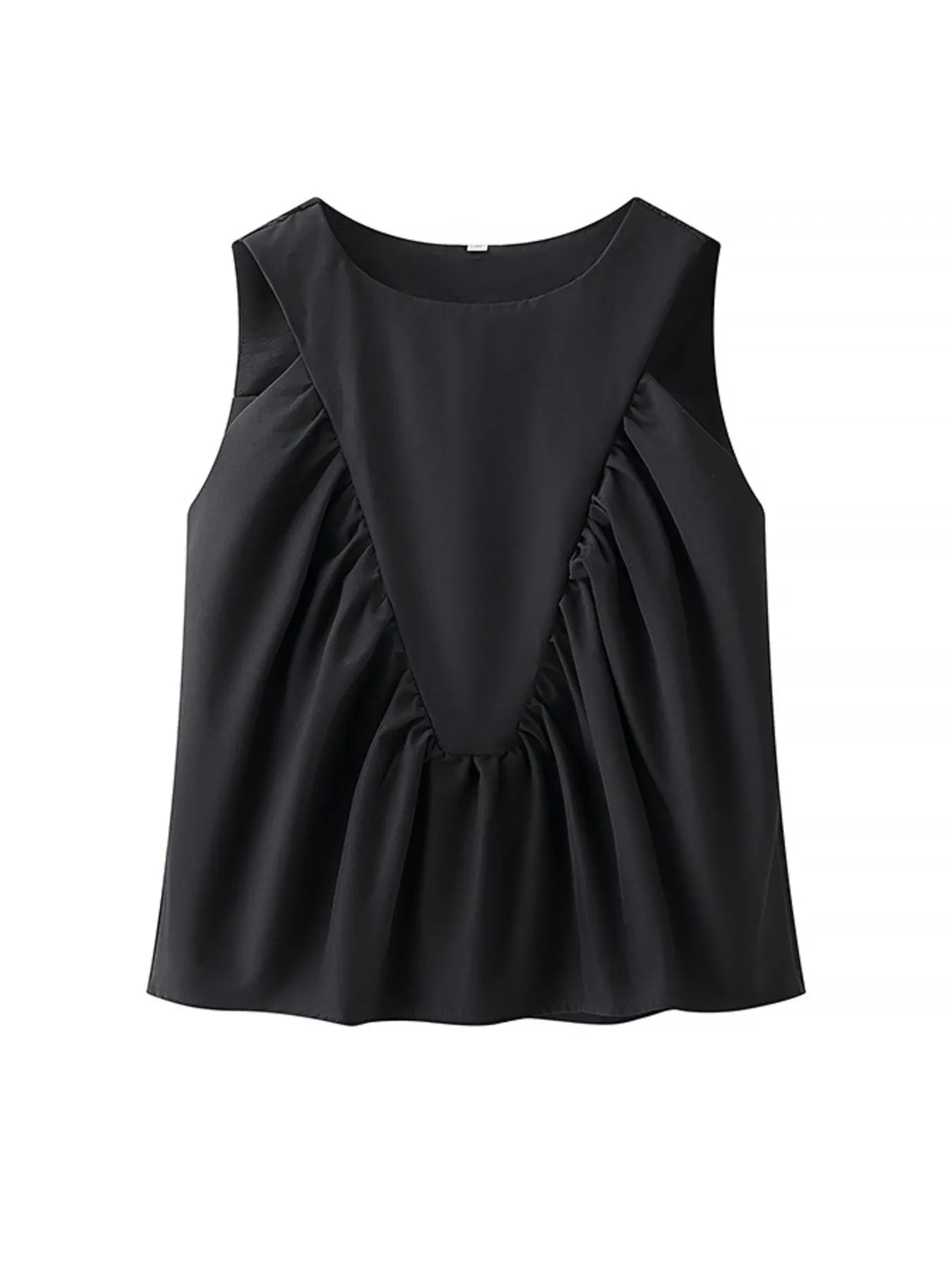 Ruched Round Neck Tank Top - Velora