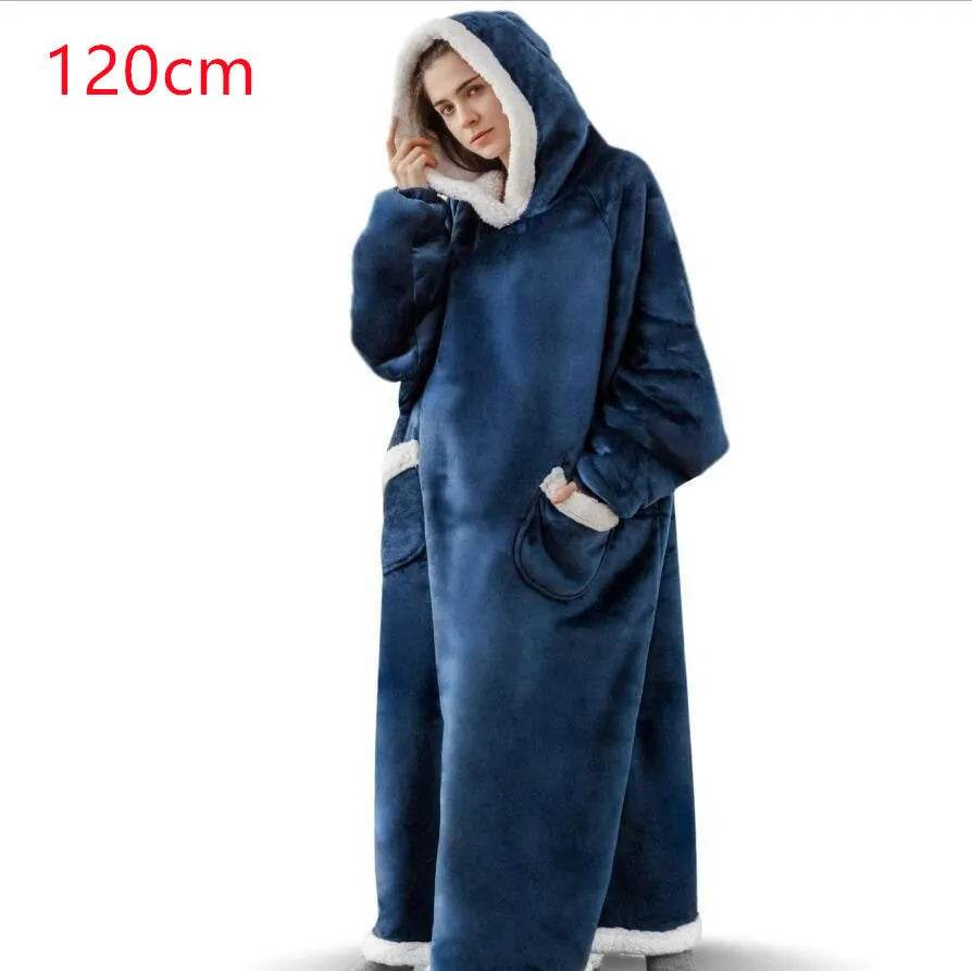 Fleece Oversized Hoodie Blanket Winter Warm Home Clothes Women Men Oversized Pullover With Pockets - Velora