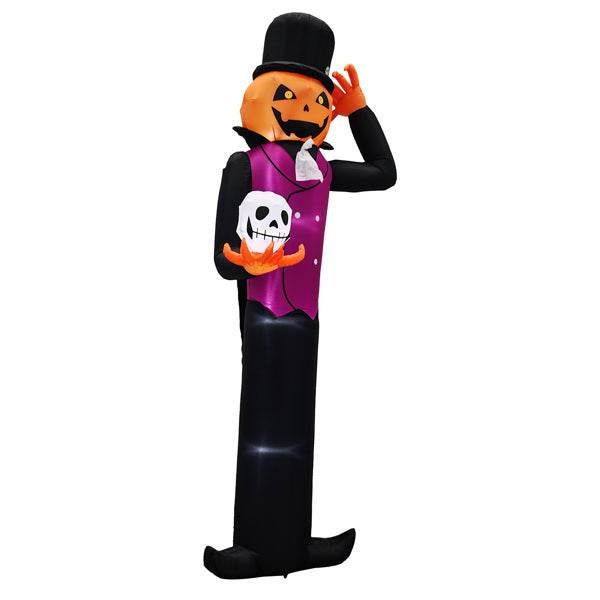 12ft Caped Pumpkin Man, Halloween Inflatable Decoration 12V - Velora
