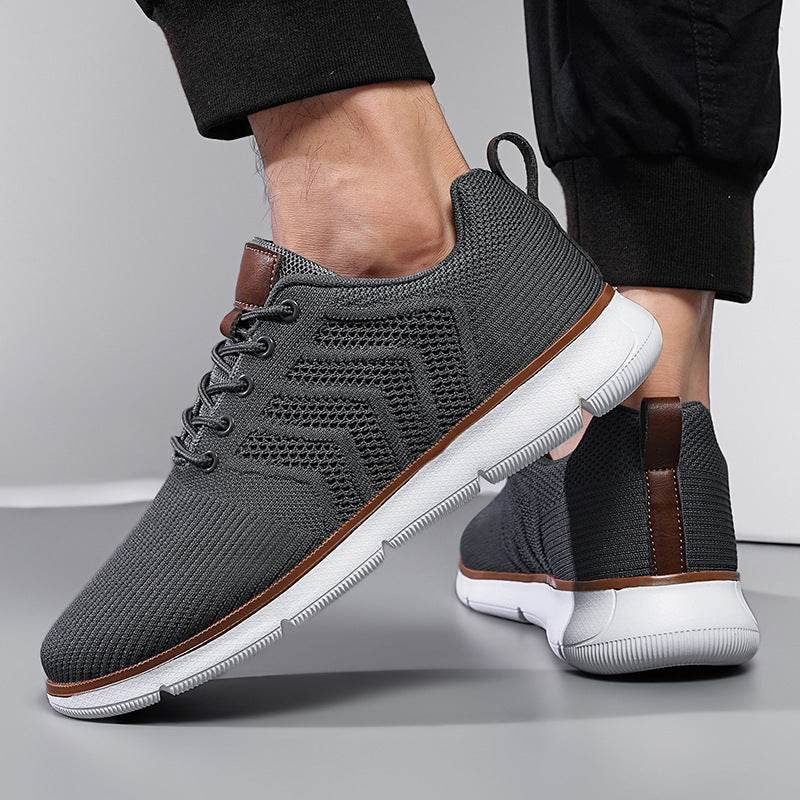 Fashion Lace-up Mesh Sneakers Casual Flying Woven Walking Sports Shoes For Men - Velora