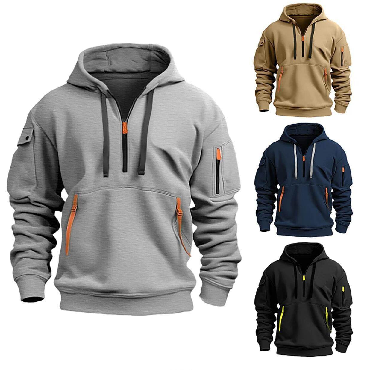 Dropped Shoulder Hooded Sweatshirt Men's Women's Plus Size Loose Pullover Fashion Sweatshirt - Velora