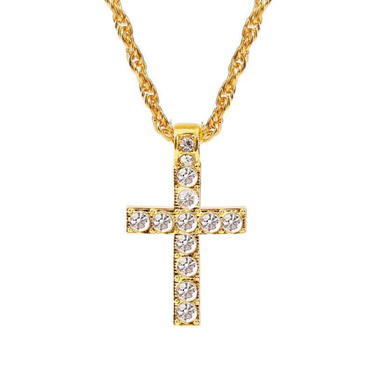 Cross Pendant Necklaces For Women Men Punk Hiphop Rope Chain On Neck Rapper Jewelry - Velora