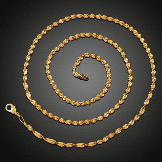 Copper Necklace 18K Gold Double Water Wave - Velora