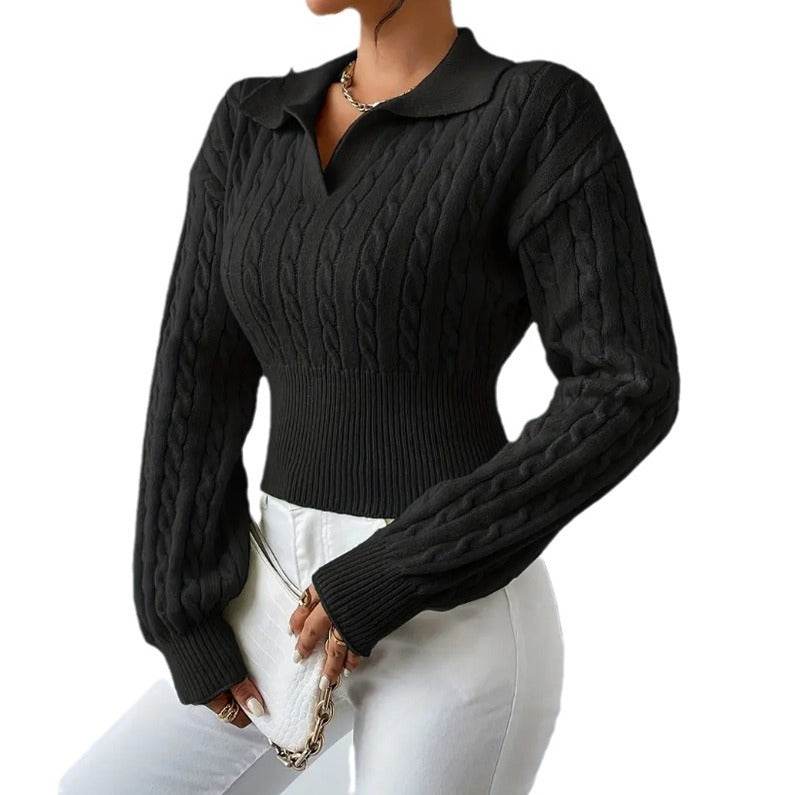 Women's Sweater Fashion Solid Color And V-neck - Velora