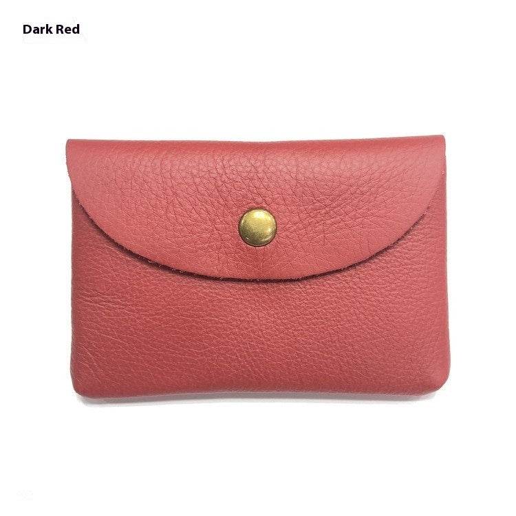 First Layer Cattlehide Leather Fashion Hidden Hook Coin Pocket Card Holder Mini-Portable - Velora