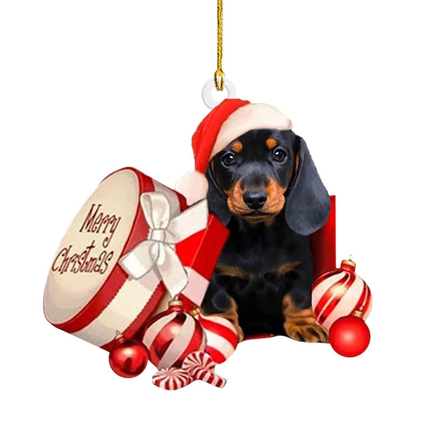 Christmas Sausage Dog Decorations Home - Velora