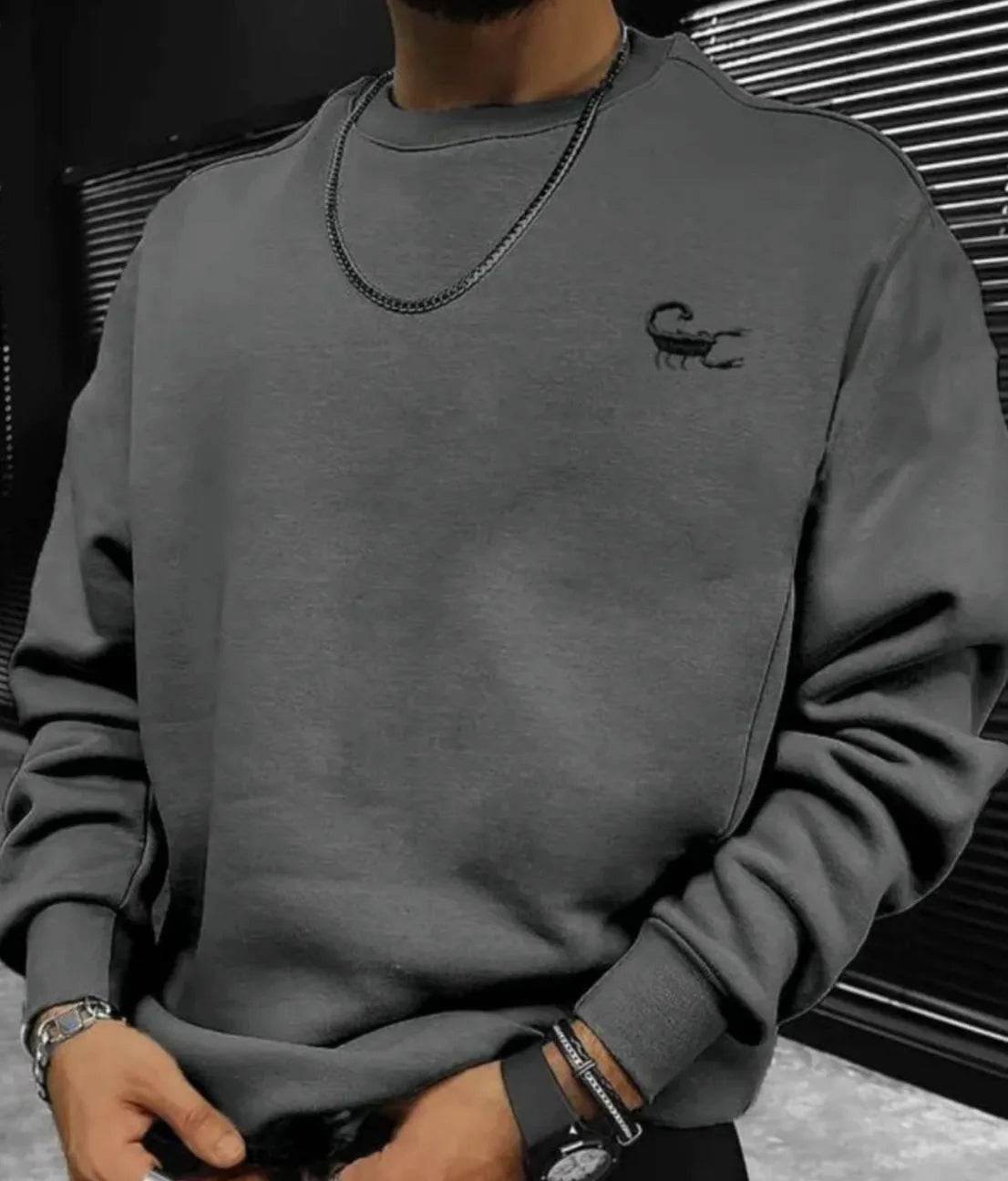 Dark Style Printed Men Crew neck Pullover Sweatshirt - Velora