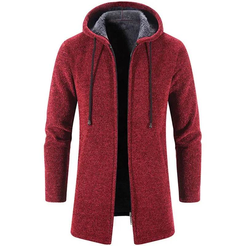 Plus Fleece Trend And Handsome All-match Cardigan For Men - Velora