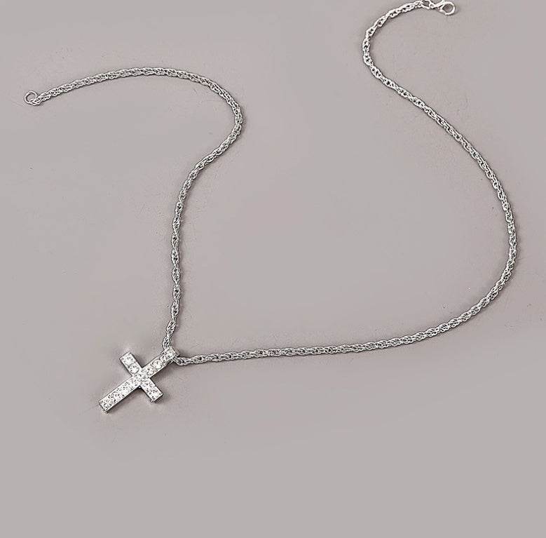 Cross Pendant Necklaces For Women Men Punk Hiphop Rope Chain On Neck Rapper Jewelry - Velora