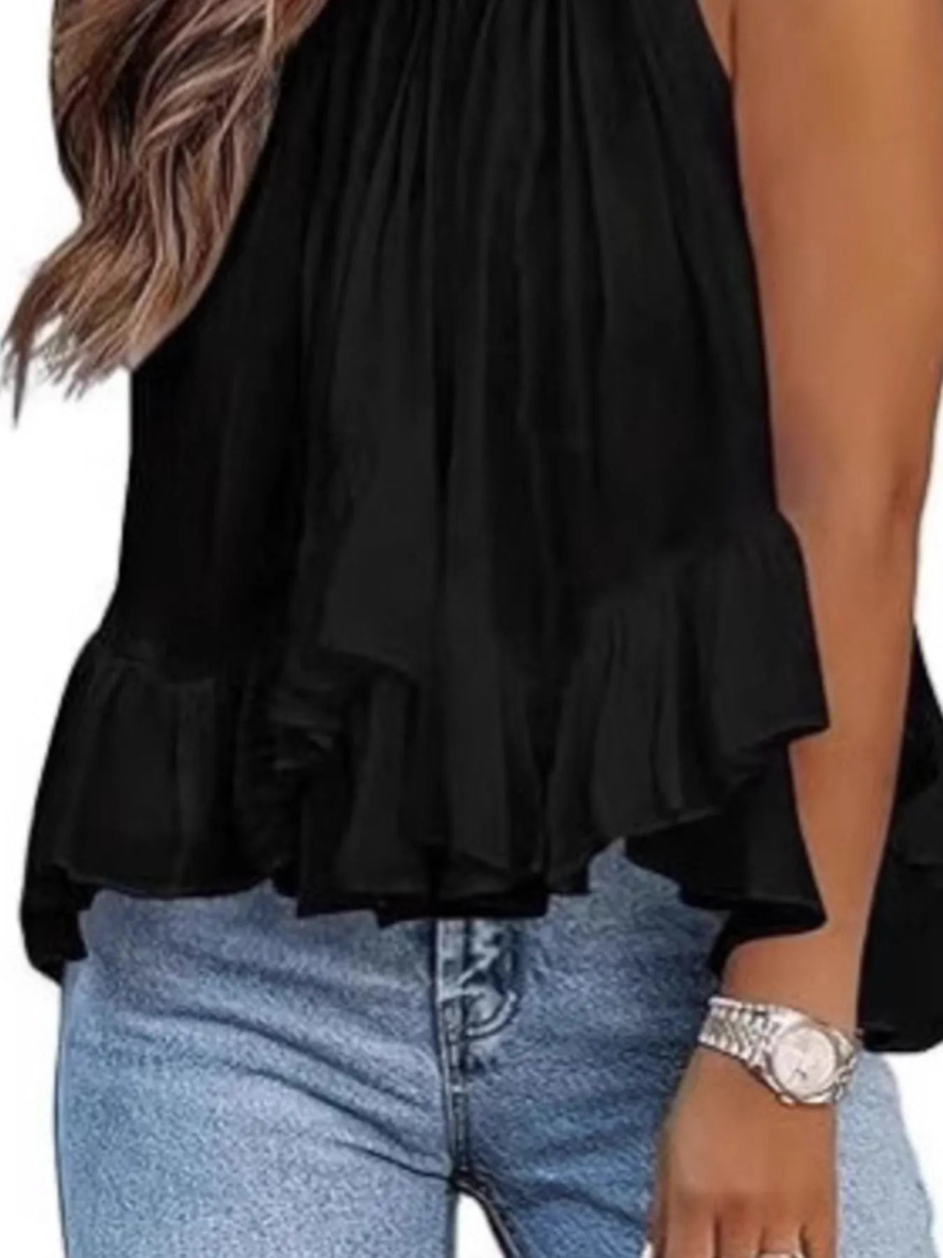 Ruffled Hem Sleeveless Cami Top - Velora
