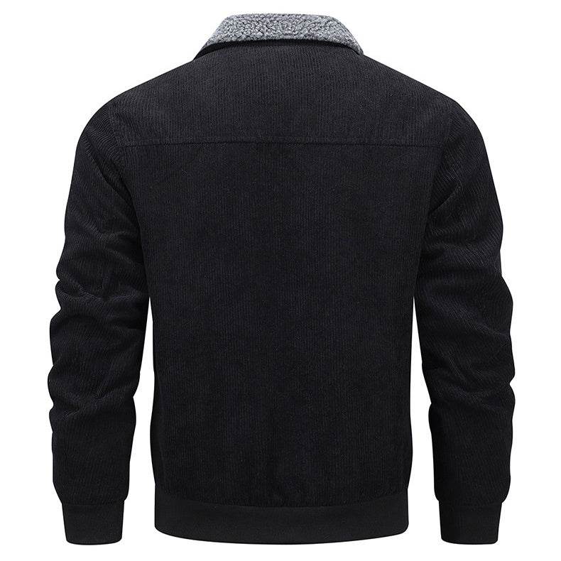 Winter Lapel Fleece Jacket With Pockets Warm Thicken Cotton Coat Men's Clothing - Velora