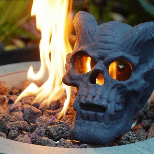 Refractory Materials Fireproof Imitated Human Fire Pit Skulls Gas Log For NG, LP Wood Fireplace, Firepit, Campfire, Halloween Decor, BBQ - Velora
