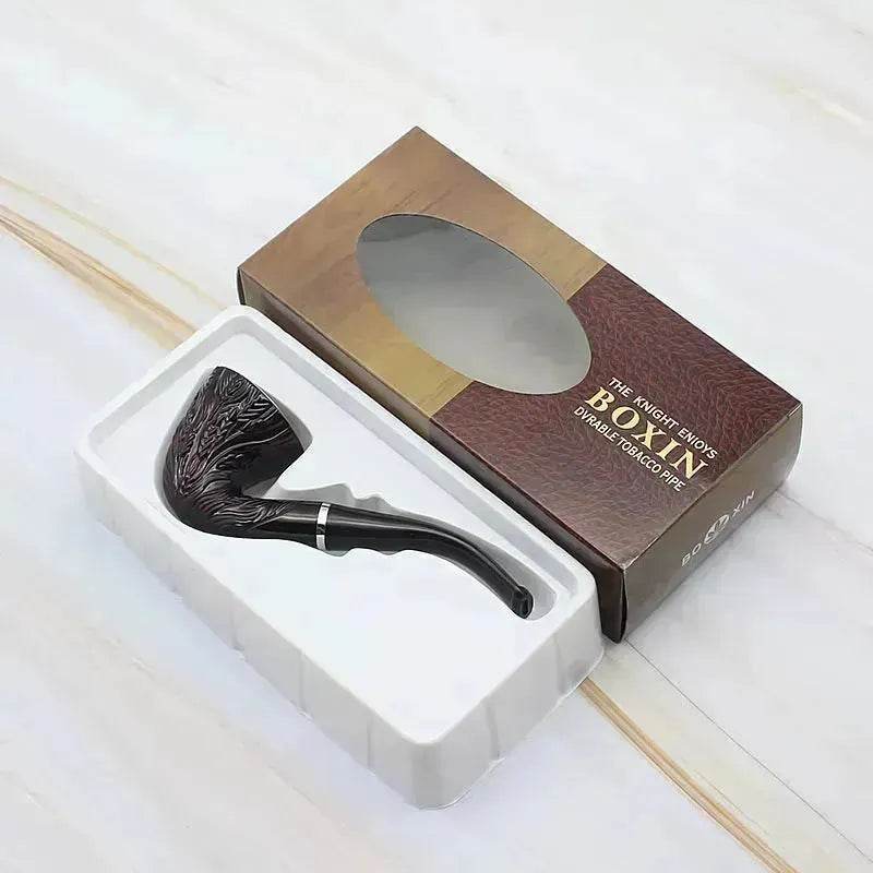 Carved Rice Ear Big Head Iron Pot Smoking Pipe - Velora