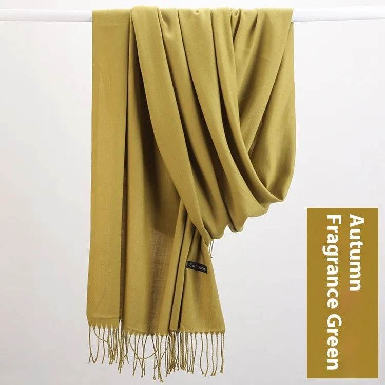 Pure Color Warm Keeping Scarf All-match Cashmere Shawl - Velora