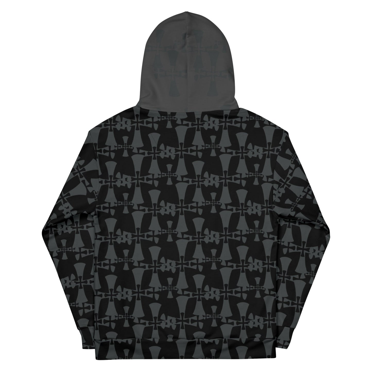 Men's Recycled Premium Black-Gray Hoodie-Allover 3 crusader print