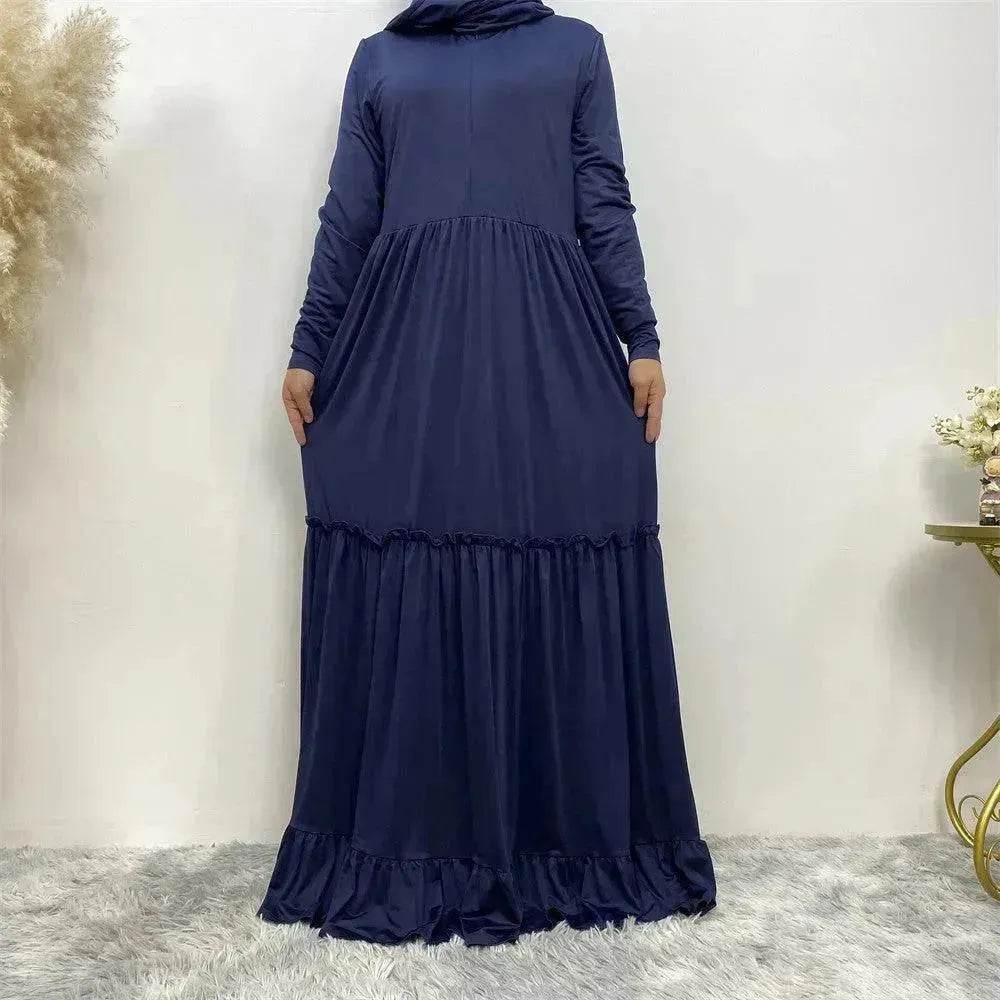 Amazing Simple Maxi Gown Abaya Dress for Sophisticated Arab Dubai Turkey Middle Eastern Women. - Velora