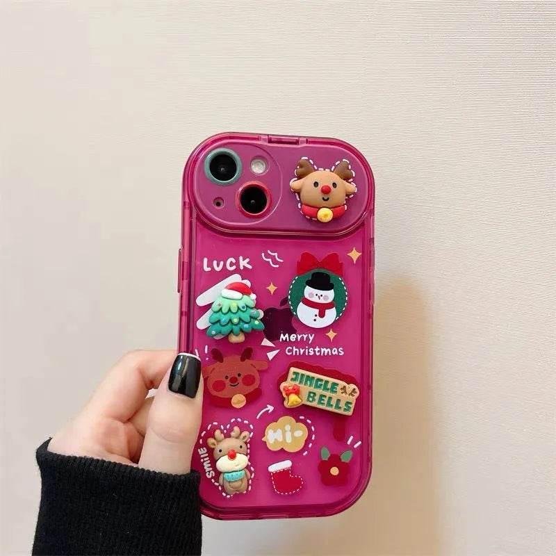 Christmas -Themed Silicone iphone Protective case with pendant girls - Velora