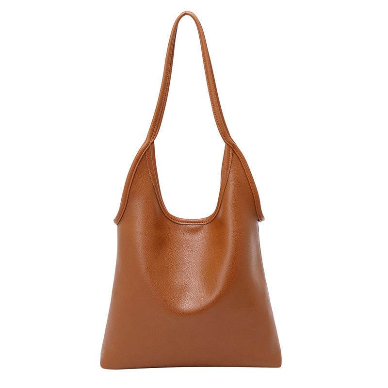 Solid Color Lightweight Pu Soft Leather Hand Bag - Velora