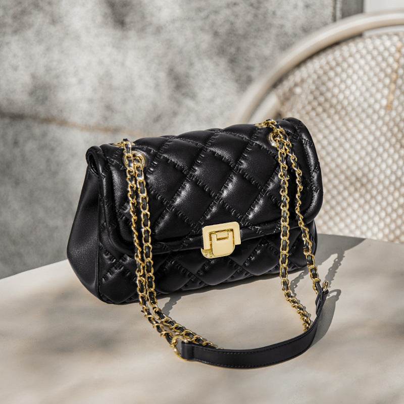 Chain Crossbody Bag Genuine Leather Shoulder Bag - Velora