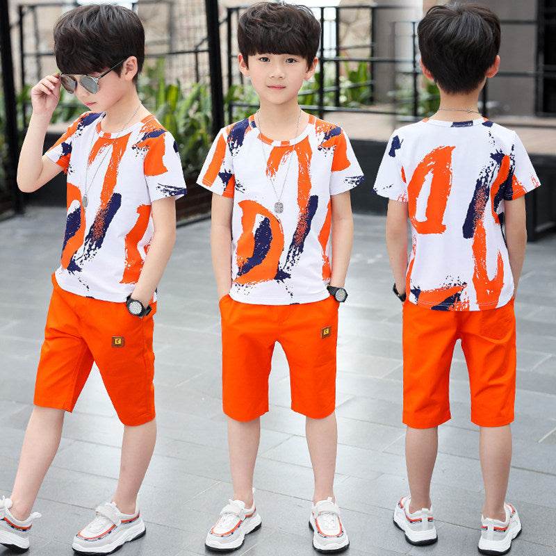 Middle-aged Children's Summer Sports Two-piece Children's Clothing - Velora