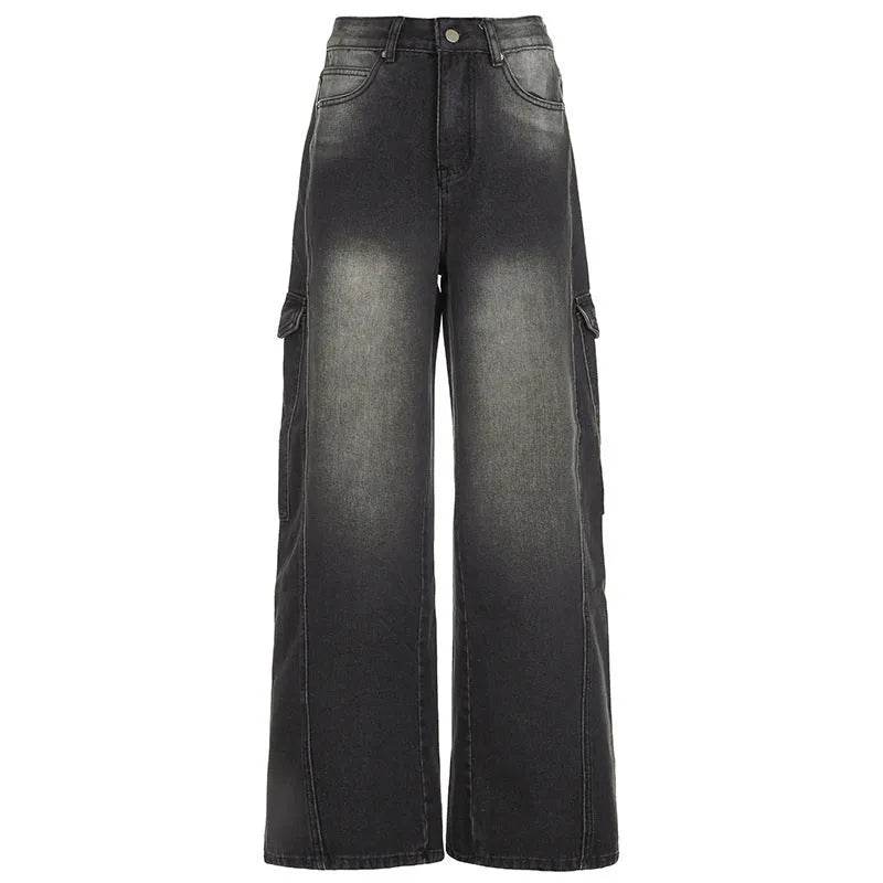 European And American Slimming High Waist Wide Legs Baggy Jeans Pant For Women - Velora