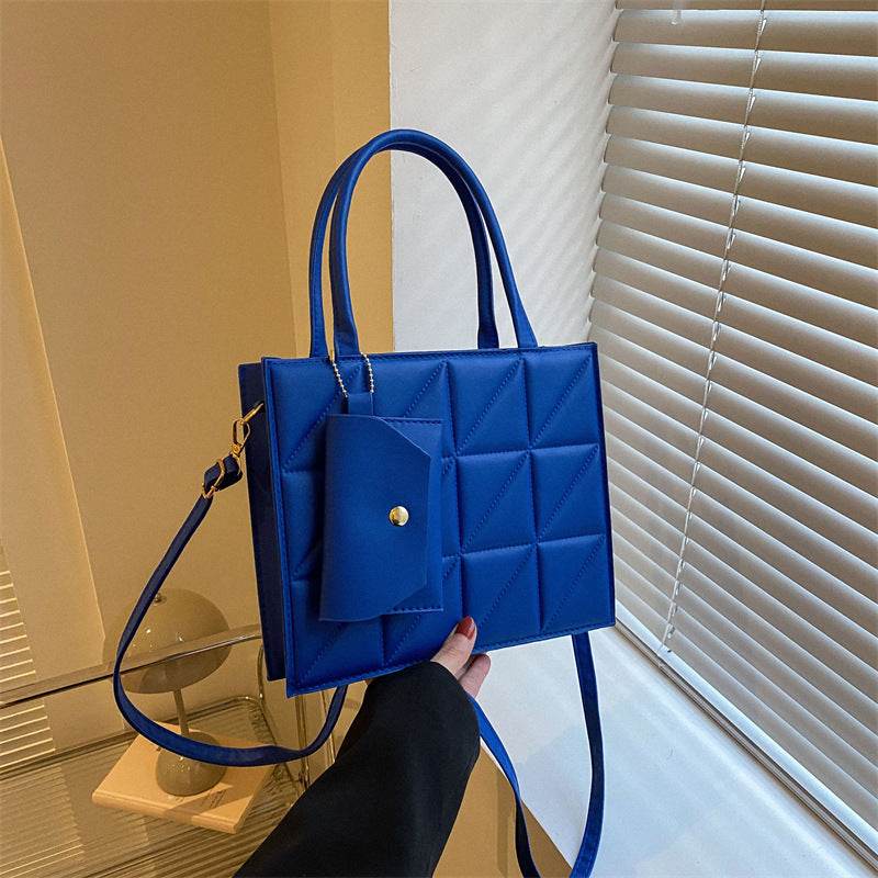 Fashion Plaid Shoulder With Small Wallet Simple Elegant Portable Square Tots Women's Handbag - Velora