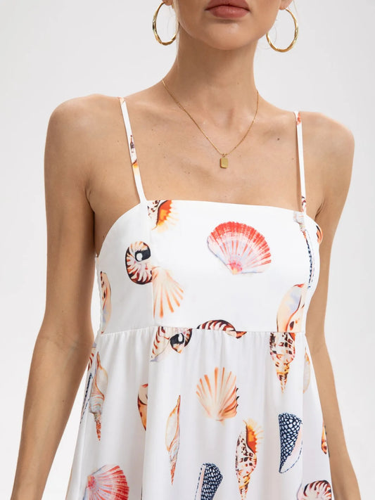 Printed Square Neck Cami Maxi Dress - Velora