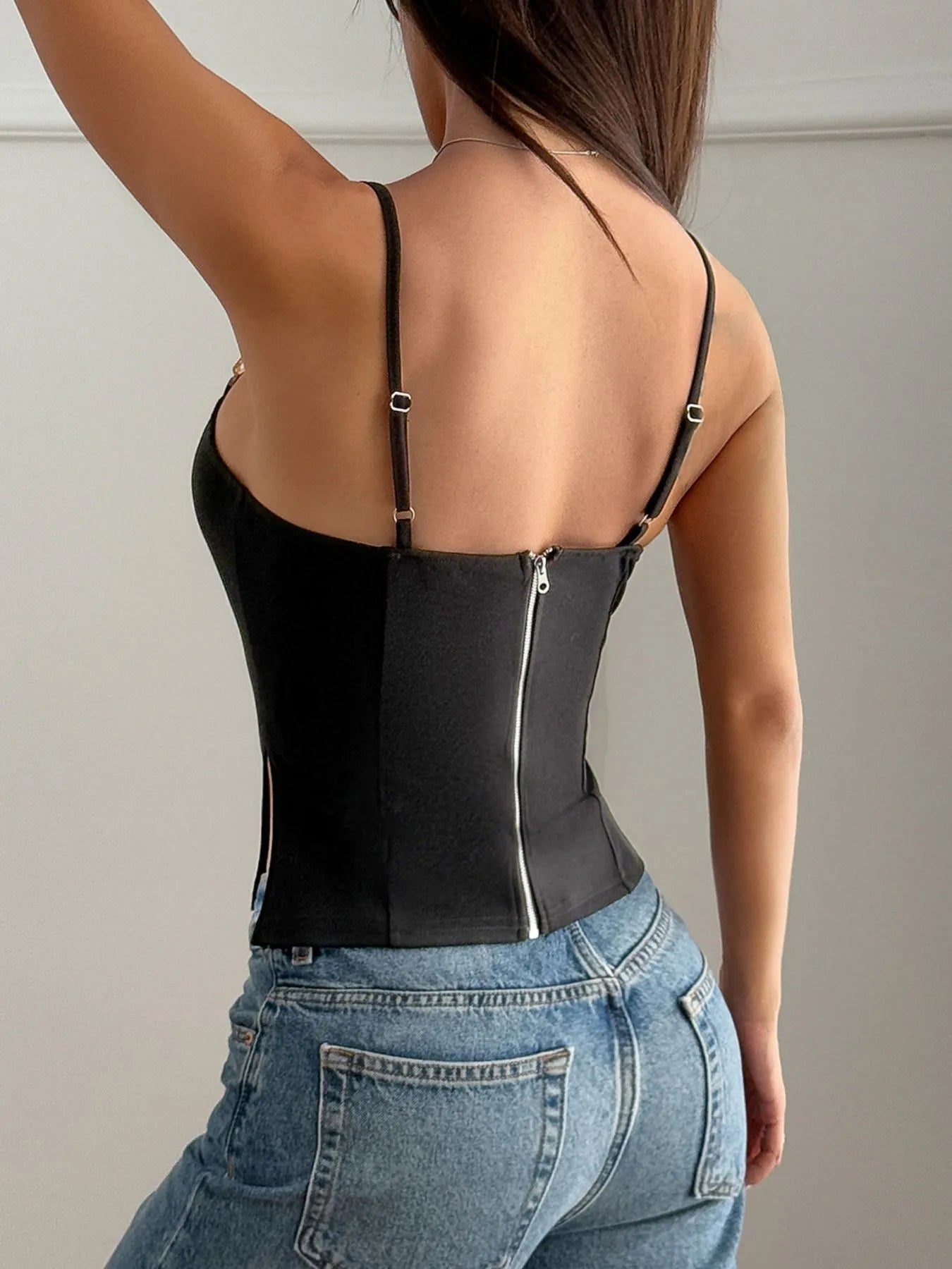 Side Slit Square Neck Cami - Velora