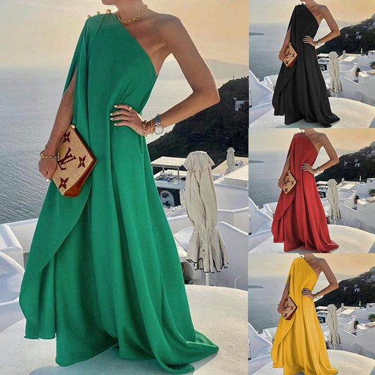 Women's Clothing Graceful And Fashionable Solid Color Dress - Velora