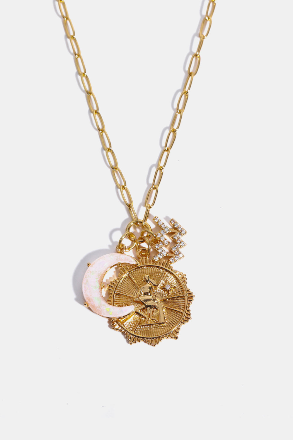 Constellation and Moon Pendant Copper Necklace - Velora