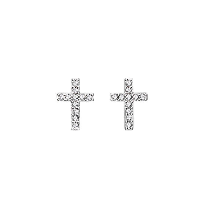 2024 New Fashion Stainless Steel Cross Earrings Product Temperament All Match Birthday Anniversary Earrings Small Gift - Velora