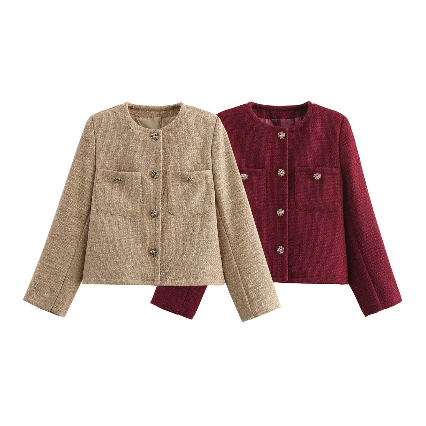 Women's Tweed Cardigan Coat - Velora