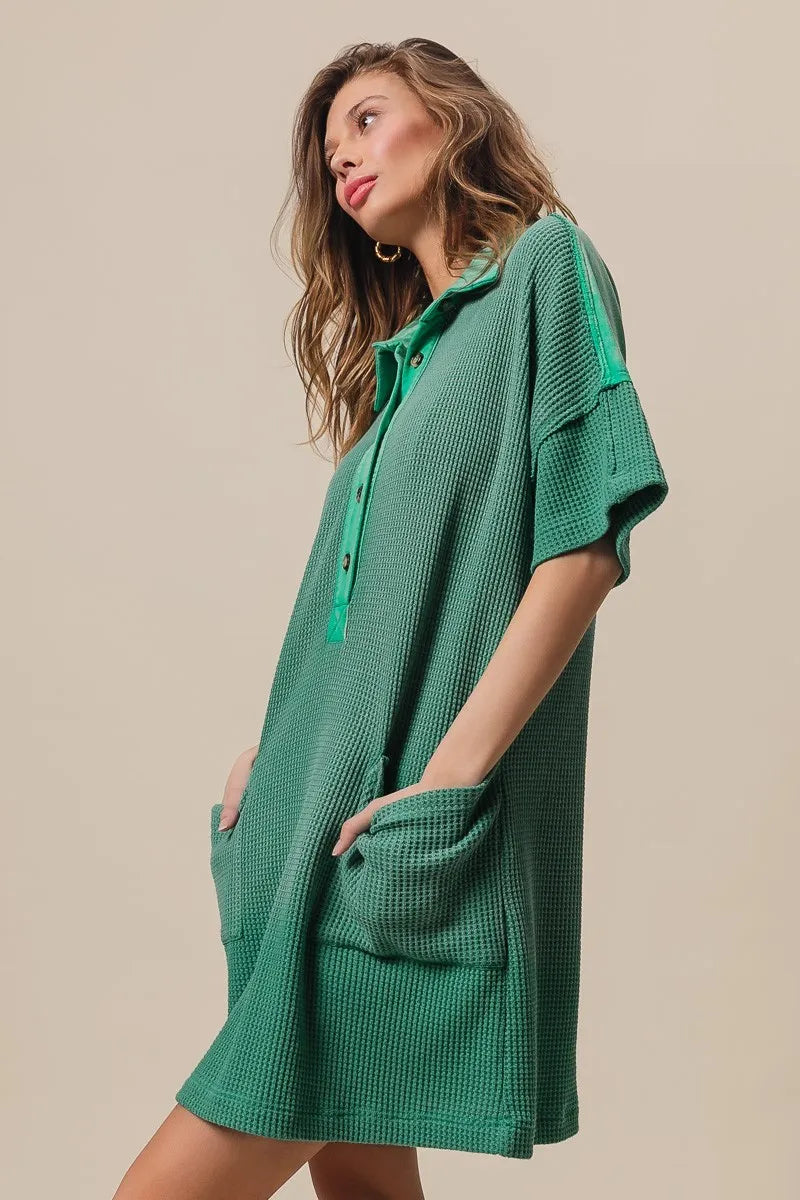 BiBi Dip Dye Mineral Washed Knit Dress - Velora