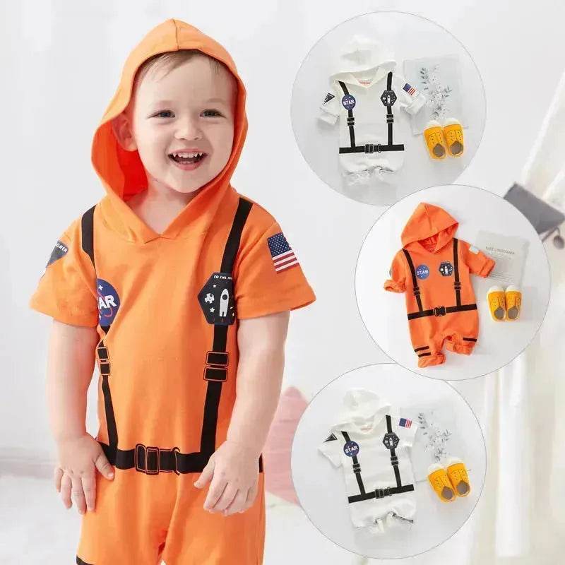 Space Suit Summer Long-sleeved Jumpsuit Holiday Pullover Clothes Baby boy Astronaut costume - Velora