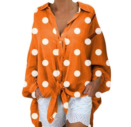 Women's Polka Dot Loose Shirt Matching - Velora
