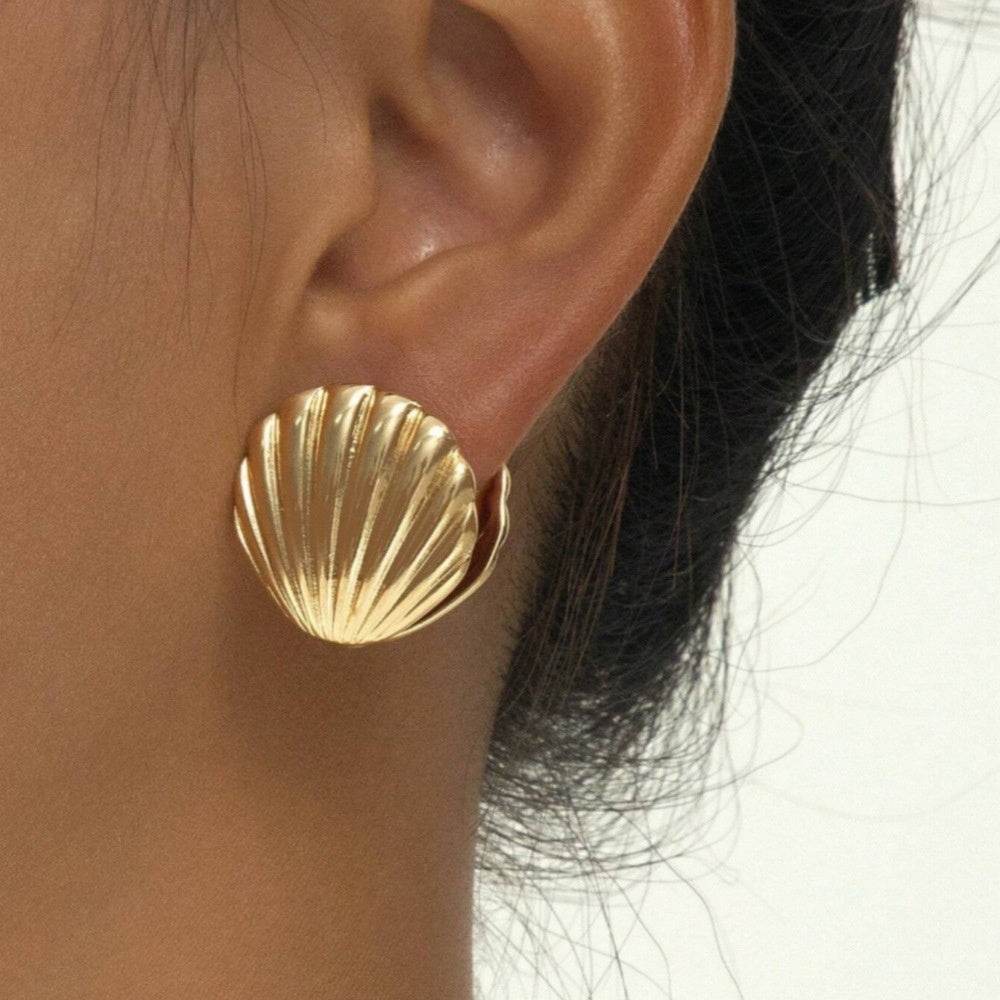 Exaggerated Ocean Shell Texture Earrings For Women - Velora