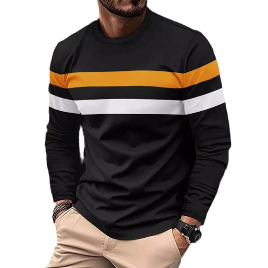 Men's Casual Round Neck Long Sleeve T-shirt Top - Velora