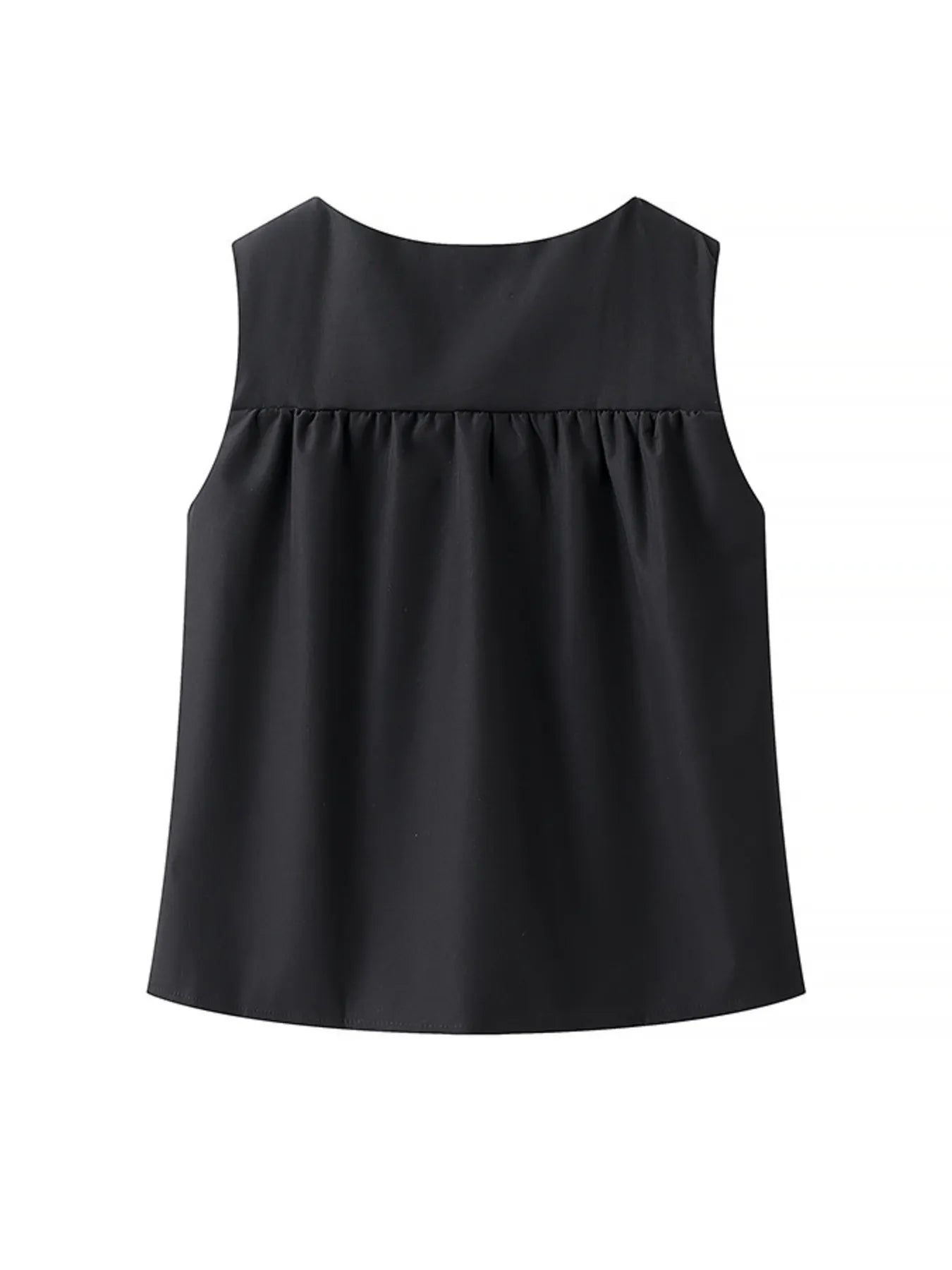 Ruched Round Neck Tank Top - Velora